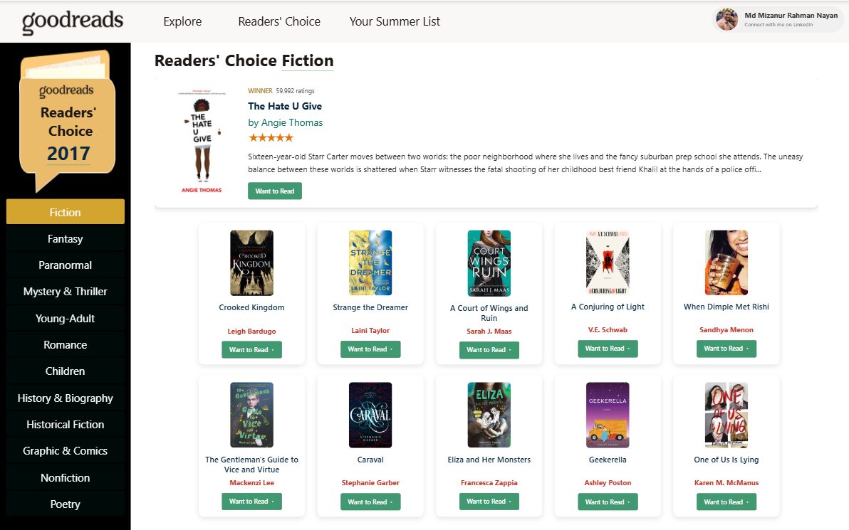The GoodReads Reading Summer Shelf