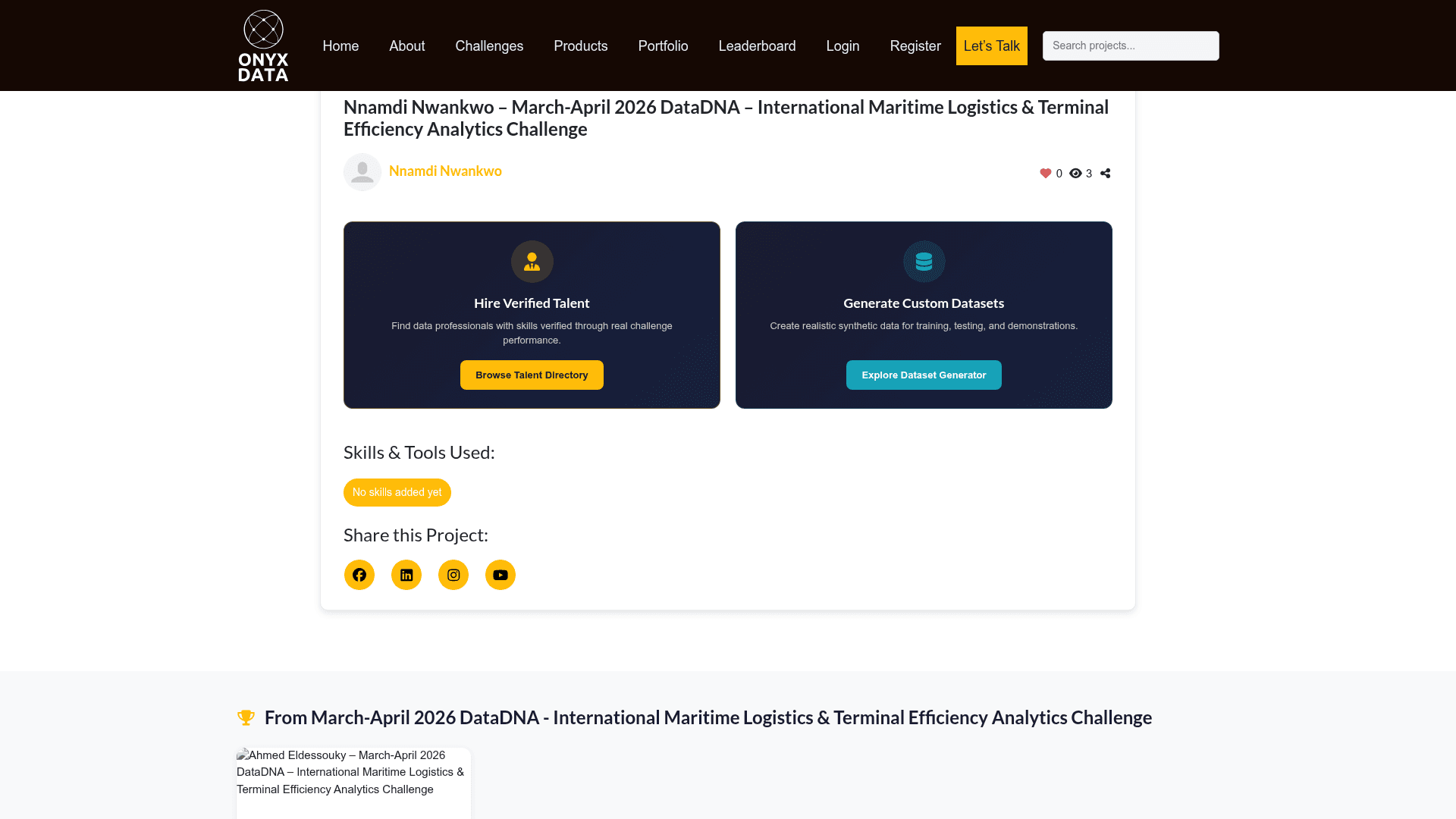Nnamdi Nwankwo – March-April 2026 DataDNA – International Maritime Logistics & Terminal Efficiency Analytics Challenge
