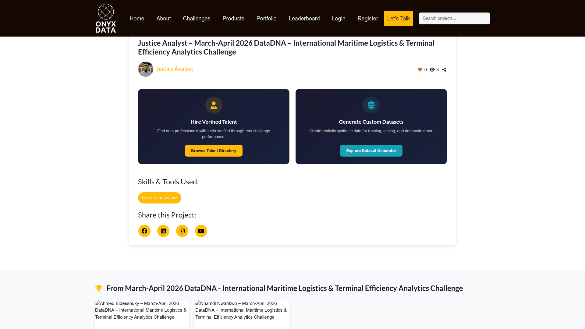 Justice Analyst – March-April 2026 DataDNA – International Maritime Logistics & Terminal Efficiency Analytics Challenge