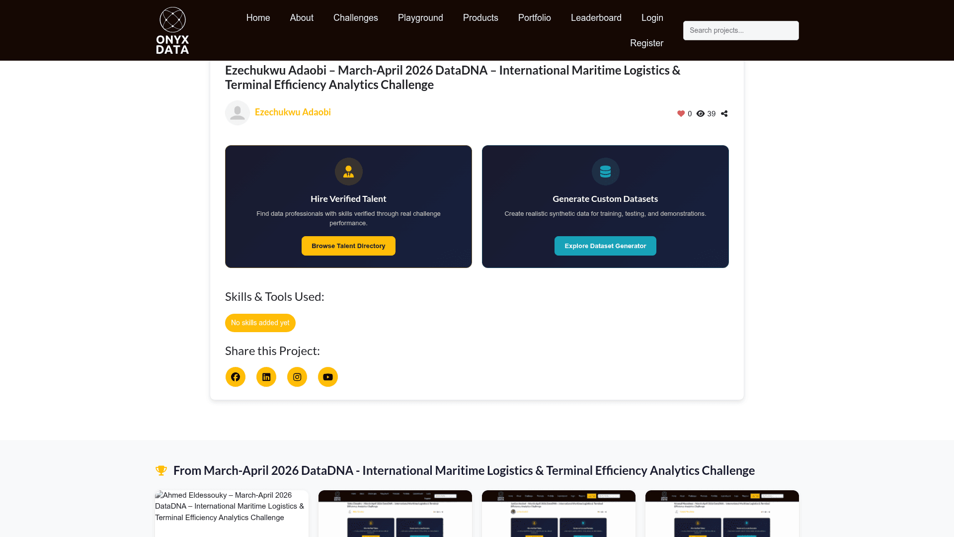 Ezechukwu Adaobi – March-April 2026 DataDNA – International Maritime Logistics & Terminal Efficiency Analytics Challenge