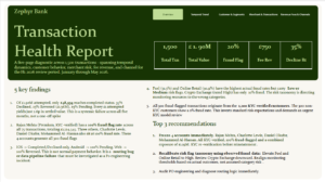 Zephyr Bank Transactional Report