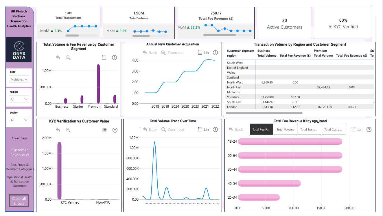 UK Fintech Neobank Digital Transaction Health Monitor Analytics